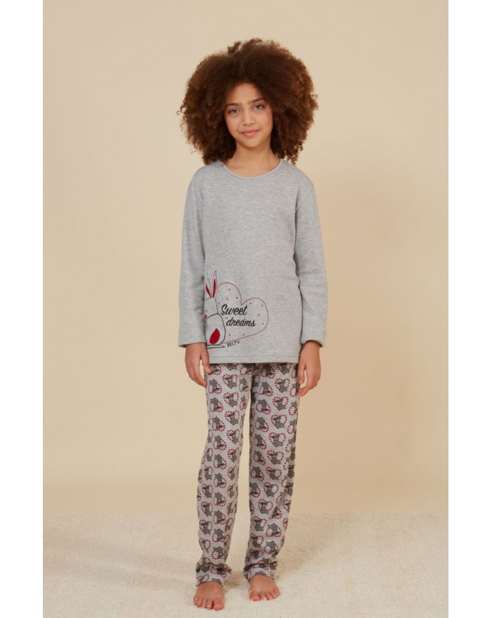 Pijama de menina estampado de coelhos 