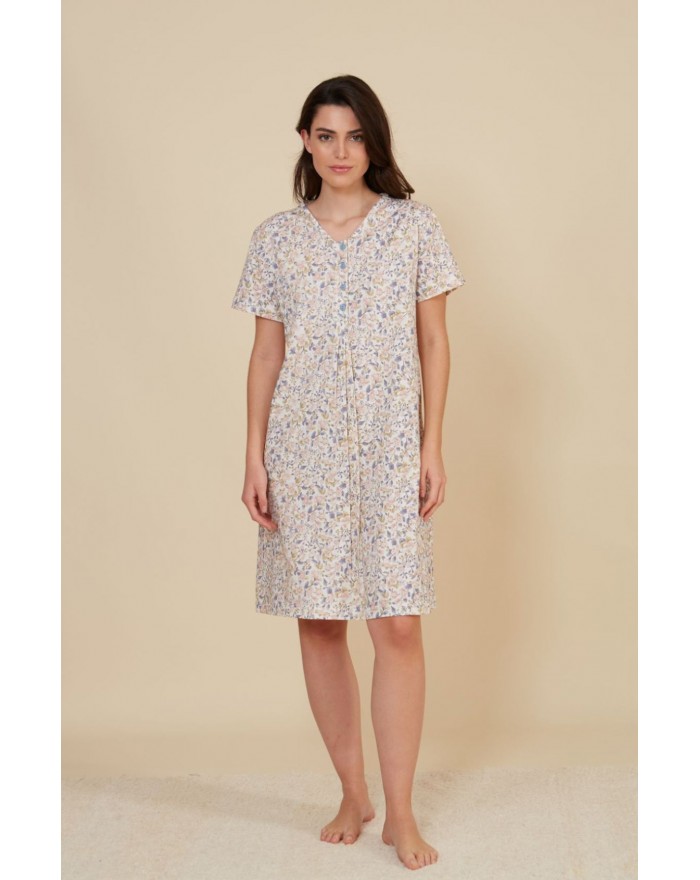 Women's nightdress 100% cotton short sleeve 