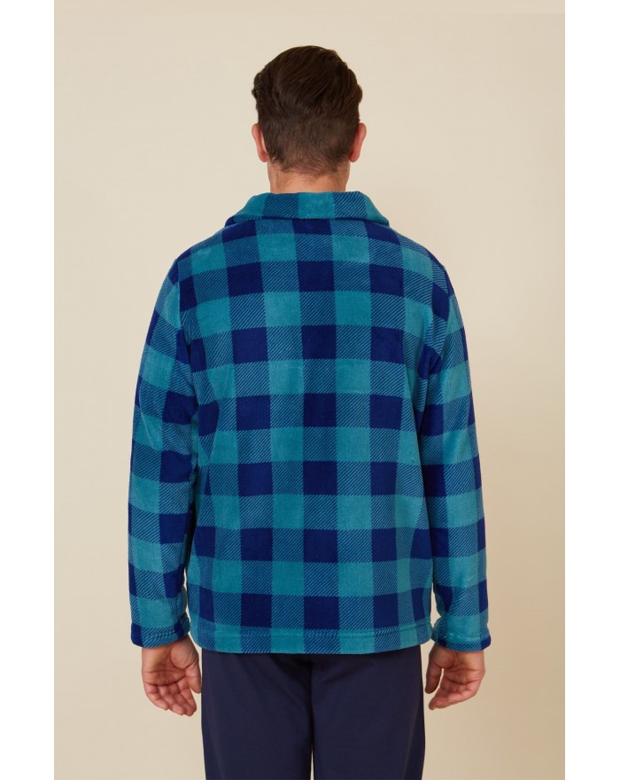 Men's plaid coraline smock with button fastening 