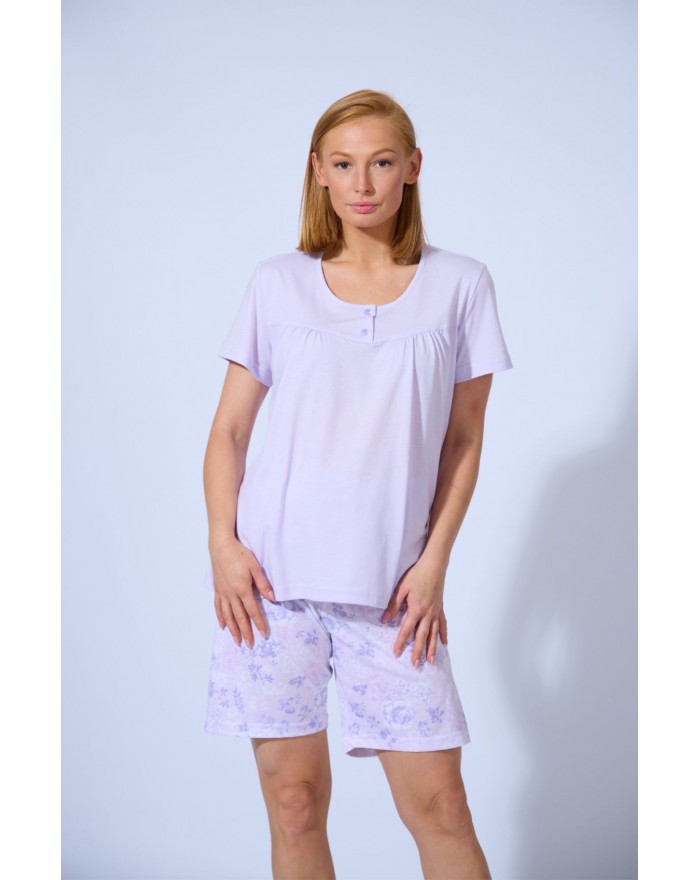 Pijama Mujer Rosas 100% Algodón