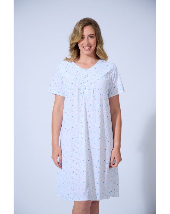 Nightgown Woman Flowers Knitted Silk