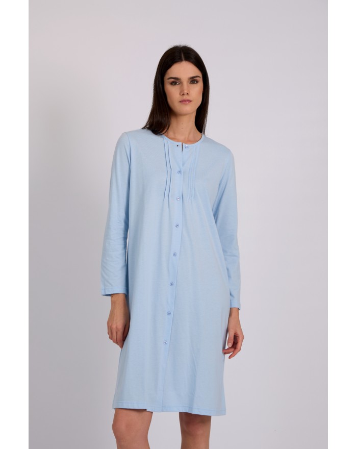 Women's nightgown 100% cotton buttoned 