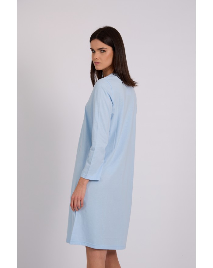 Women's nightgown 100% cotton buttoned 